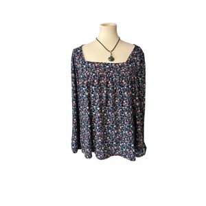 Lucky Brand Floral Boat Neck Tunic. SZ XXL. Boho Peasant Cottage Core. Artsy NWT